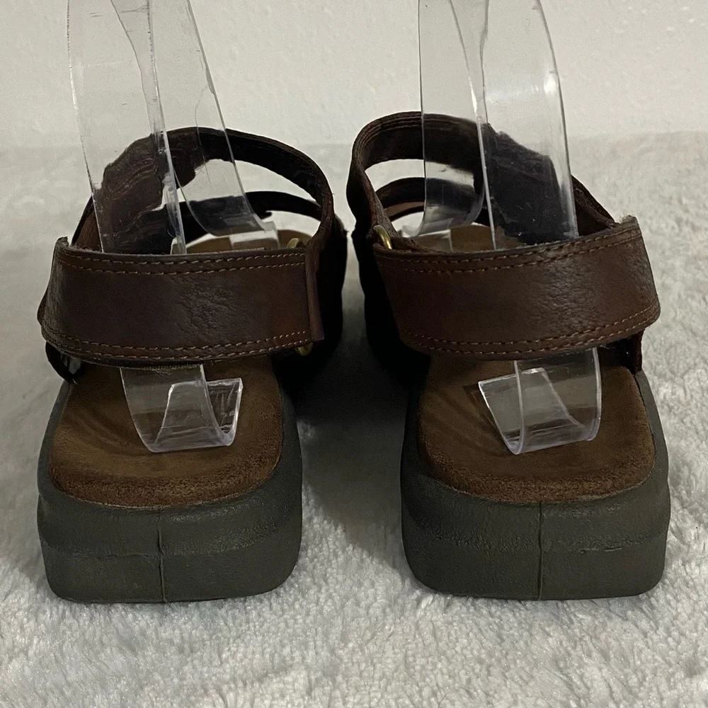 Ecco Babett Brown Leather 3-Strap Sandals Women’s Size 40 EU (9/9.5 US)